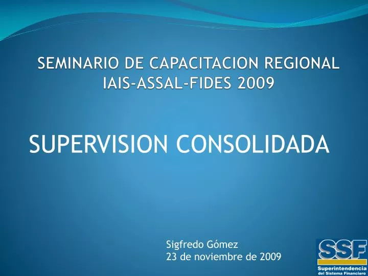 seminario de capacitacion regional iais assal fides 2009