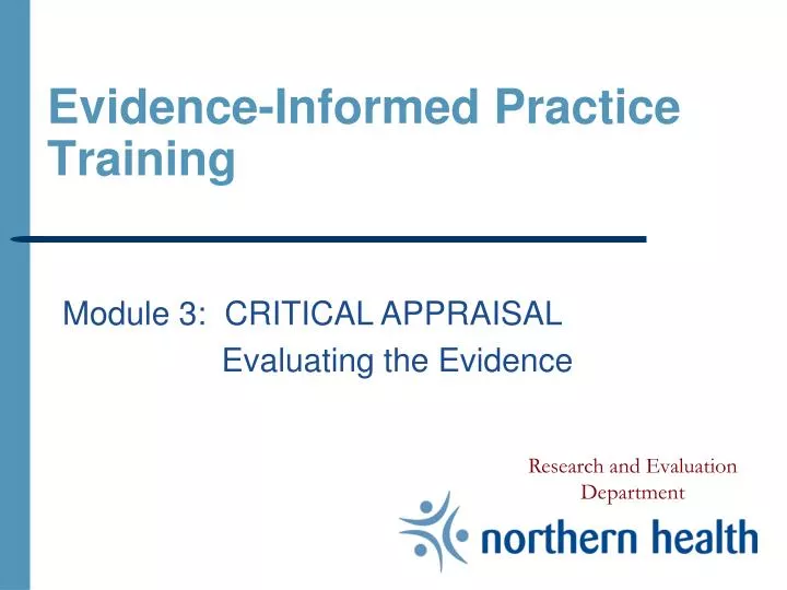 evidence informed practice training