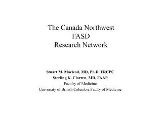 The Canada Northwest FASD Research Network