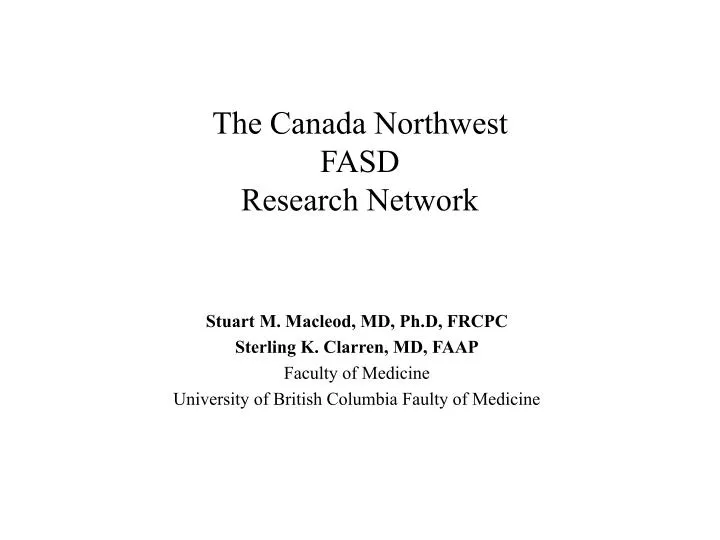 the canada northwest fasd research network