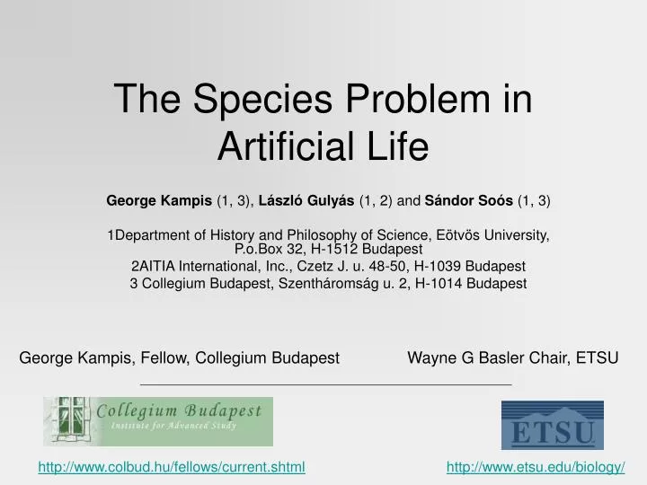 the species problem in artificial life