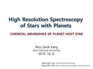 High Resolution Spectroscopy of Stars with Planets
