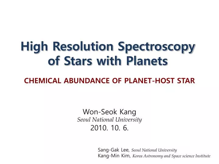 high resolution spectroscopy of stars with planets
