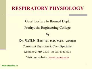 Guest Lecture to Biomed Dept. Prathyusha Engineering College by