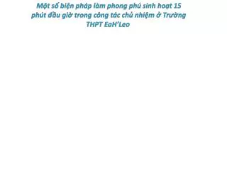 m t s bi n ph p nh m l m phong ph sinh ho t 15 ph t u gi trong c ng t c ch nhi m tr ng thpt eah leo