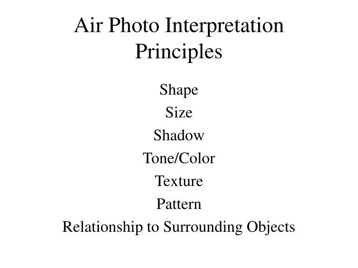 air photo interpretation principles