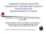 Integration of Quad Council PHN Competencies in Baccalaureate Programs: Survey Insights - slide 1