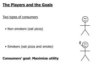 The Players and the Goals Two types of consumers Non-smokers (eat pizza)