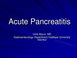 Acute Pancreatitis