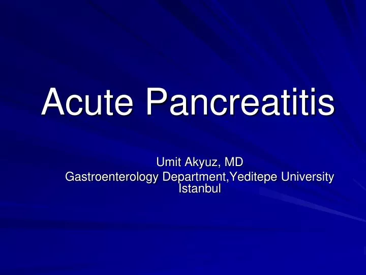 acute pancreatitis