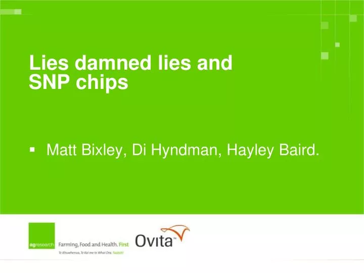 lies damned lies and snp chips