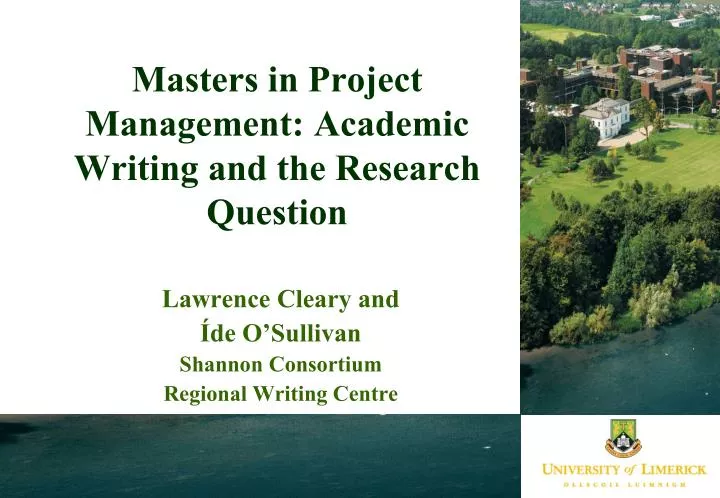 masters in project management academic writing and the research question