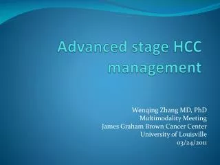 Advanced stage HCC management