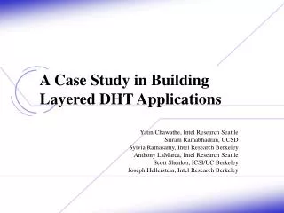 a case study in building layered dht applications