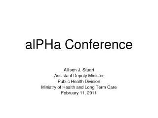 alPHa Conference