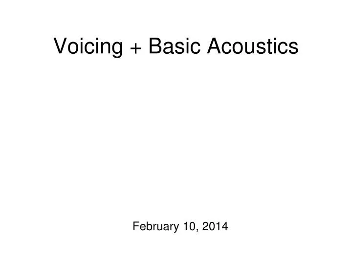 voicing basic acoustics