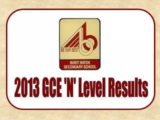 2013 GCE 'N' Level Results