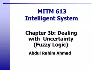 MITM 613 Intelligent System