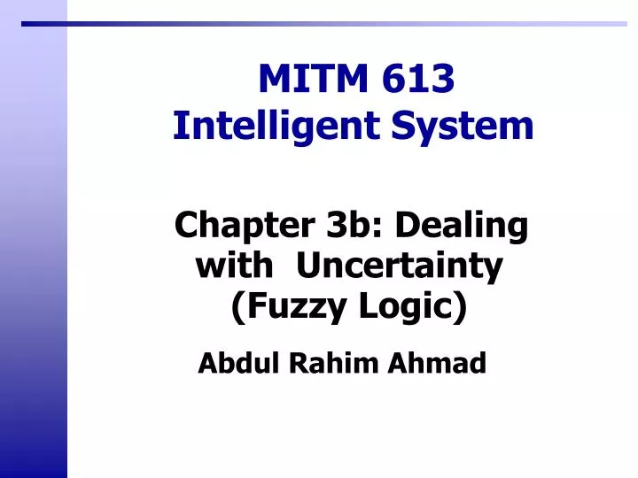 mitm 613 intelligent system