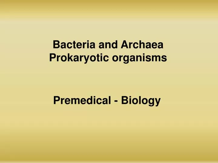 bacteria and archaea prokaryotic organisms