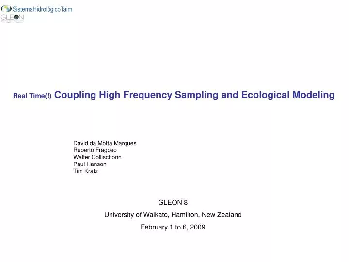 real time coupling high frequency sampling and ecological modeling