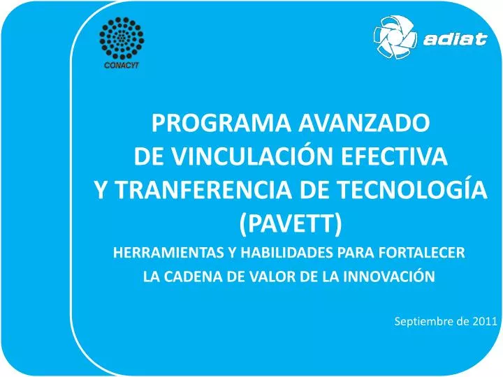 programa avanzado de vinculaci n efectiva y tranferencia de tecnolog a pavett