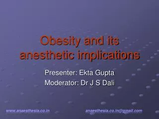 Obesity and its anesthetic implications
