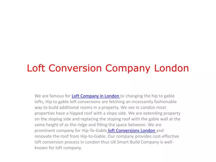 loft conversion company london