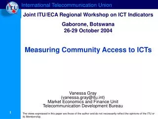 Measuring Community Access to ICTs