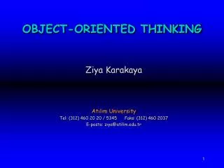 OBJECT-ORIENTED THINKING