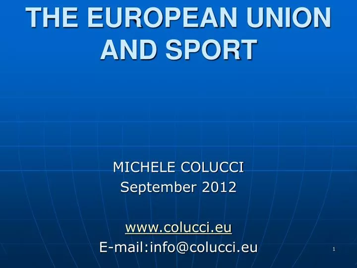the european union and sport