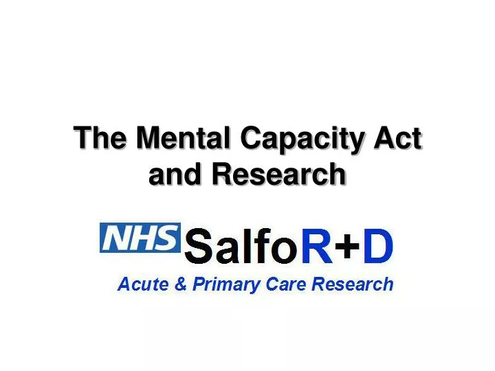 the mental capacity act and research