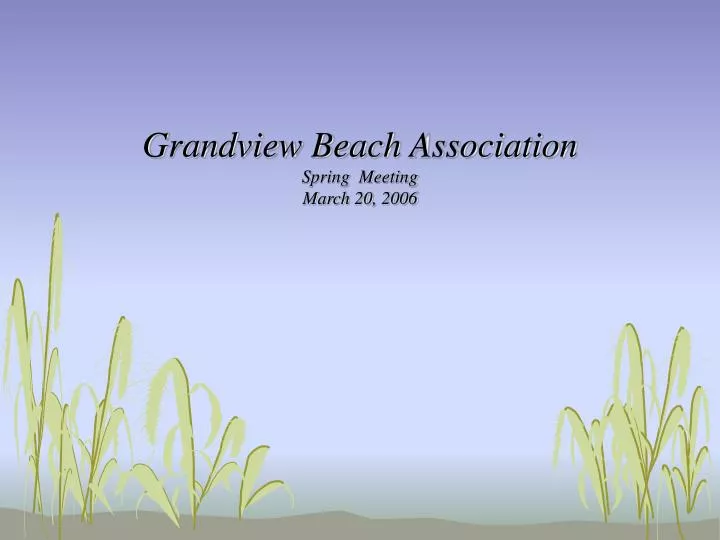grandview beach association spring meeting march 20 2006