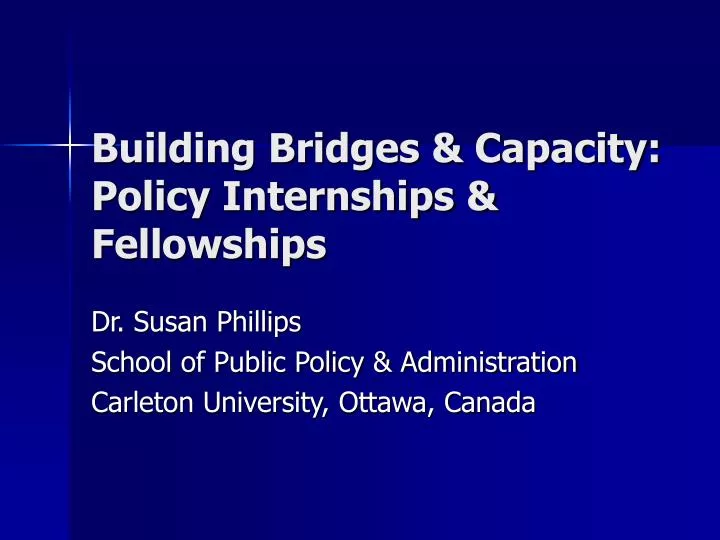 building bridges capacity policy internships fellowships