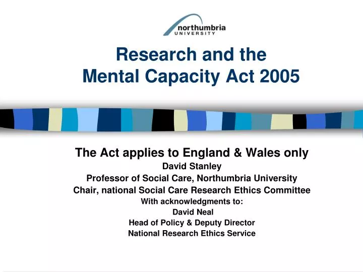 research and the mental capacity act 2005