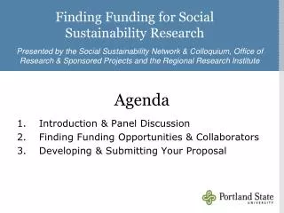 Finding Funding for Social Sustainability Research