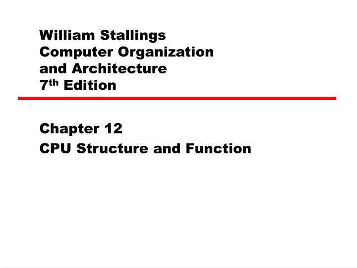 william stallings computer organization and architecture 7 th edition