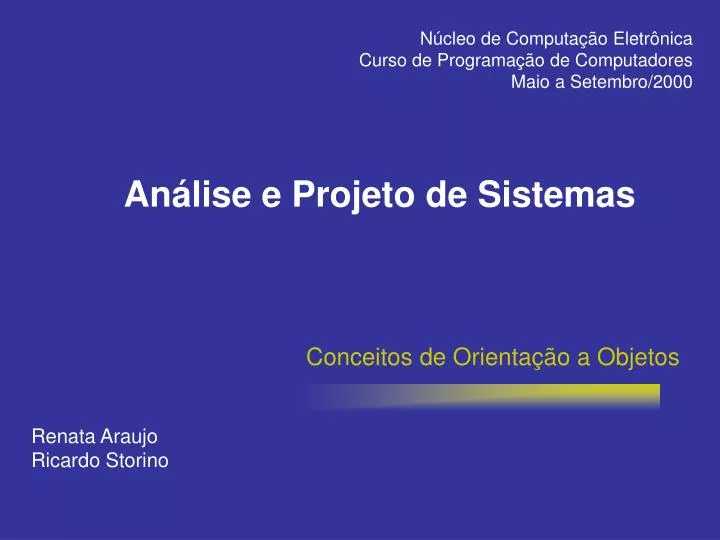 an lise e projeto de sistemas