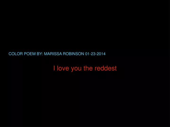 i love you the reddest