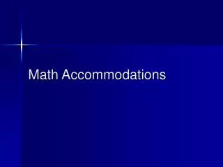 Math Accommodations