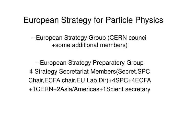 european strategy for particle physics