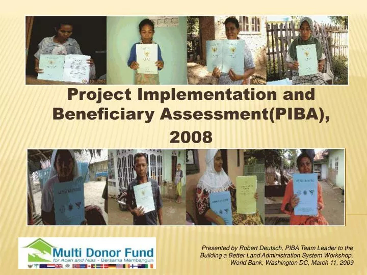 project implementation and beneficiary assessment piba 2008