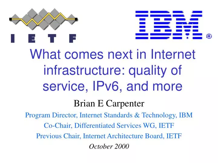 what comes next in internet infrastructure quality of service ipv6 and more