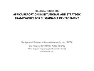 Background Document Commissioned by the UNECA and Prepared by Omar Alieu Touray