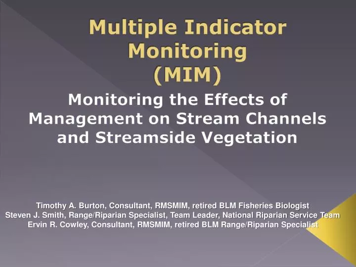 multiple indicator monitoring mim