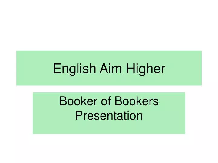 english aim higher
