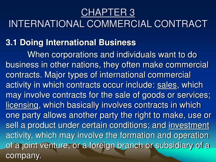chapter 3 international commercial contract