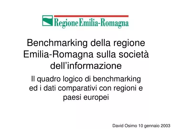 benchmarking della regione emilia romagna sulla societ dell informazione