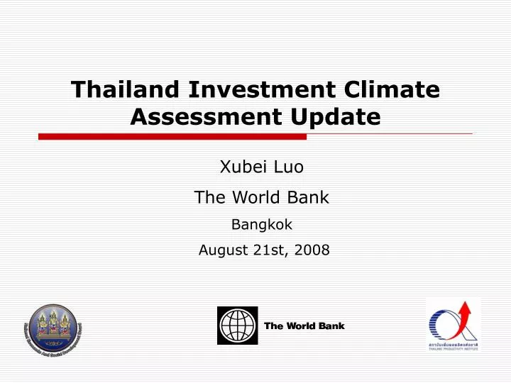 thailand investment climate assessment update