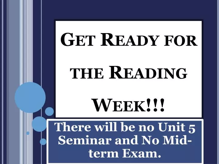 get ready for the reading week